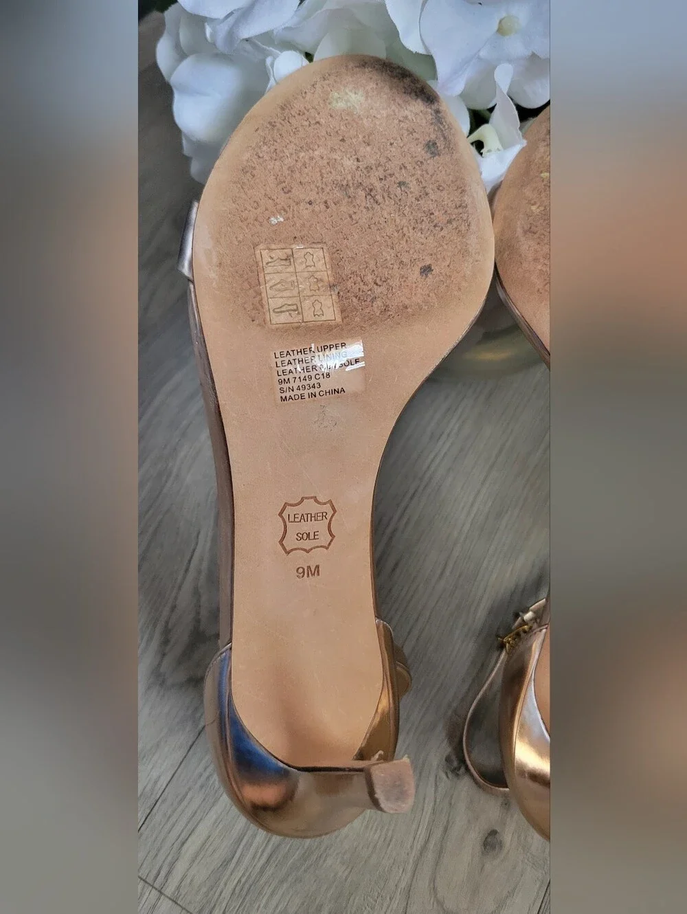 Tory Burch Ellie Ankle-Strap Sandle Heel 85mm Mirror Metallic Spark Rose Gold, 9